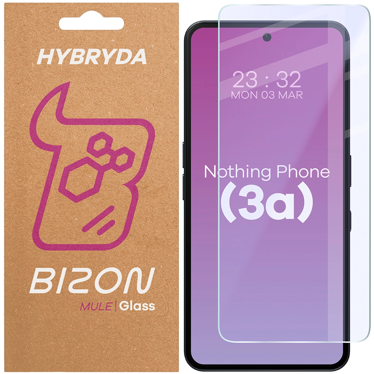 Szkło hybrydowe na ekran Bizon Hybrid Mule do Nothing Phone (3a)